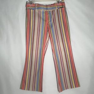 Cotton/Spandex Multicolor Stripe fly-front  LowRise Capri Jean Kids’ Size 9